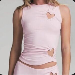 SKIMS Pink Heart Detail Tank Top